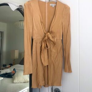 Shona Joy size 4 mini dress golden satin